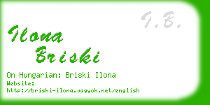 ilona briski business card